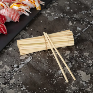 Tensoge <strong>Disposable</strong> Bamboo <strong>Chopsticks</strong> Snack Stick Round <strong>Chopsticks</strong> in Black <strong>Disposable</strong> Cutlery - Product Image 1