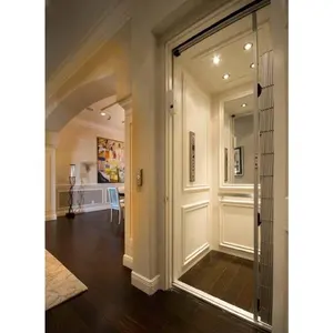 ฟูจิลิฟท์ที่กำหนดเองบ้านออกแบบหรูหราศูนย์ประตูกระจกที่มีกระจกสีทองแกะสลักรูปแบบ