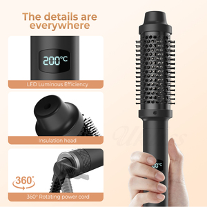 <span class=keywords><strong>Cepillo</strong></span> Térmico Infrarrojo con Doble Calentamiento PTC, Plancha y Rizador de Pelo, <span class=keywords><strong>Cepillo</strong></span> Redondo Caliente para Alisar el Cabello - Product Image 4