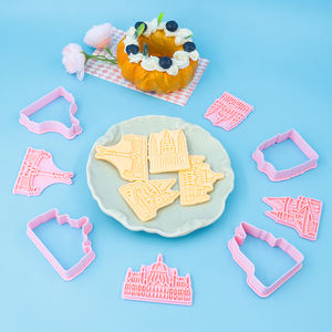 Serie <span class=keywords><strong>Budapest</strong></span>, molde de galletas impreso con animación de arcilla DIY, <span class=keywords><strong>Castillo</strong></span> de dibujos animados en 3D para hornear, cortadores de sándwich delicados, herramientas para galletas - Product Image 3