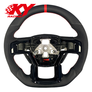 Volant en cuir carbone noir brillant personnalisé pour Ford F150 Raptor Ranger F250 F350 F450 2015-2020 - Product Image 1