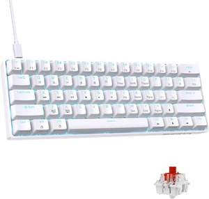 Meilleurs claviers mécaniques abordables, clavier de jeu portable 60%, rétroéclairage LED, 61 touches, clavier de jeu filaire pour Windows - Product Image 1
