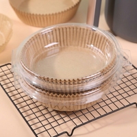 Papier de cuisson biodégradable jetable résistant à la chaleur, double face, enduit de silicone, pour friteuse à air, en pâte de bois vierge, emballé