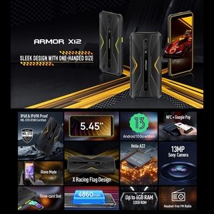 Téléphone robuste Ulefone Armor X12 3 Go + 32 Go, déverrouillage facial, Android 13 Go, MediaTek Helio A22 Quad Core, réseau : 4G NFC - Product Image 4