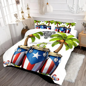 Bán buôn nhà dệt 3D in puerto Rico bộ đồ giường đặt vải thấm bộ đồ giường 1 thoải mái 2 gối - Product Image 2