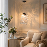 Lustre en cristal de luxe à hauteur réglable, économe en énergie, pour villa, escalier, salon, chambre, petite suspension en aluminium