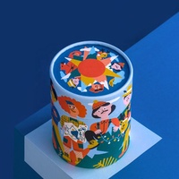 Boîte à tubes en carton rigide avec logo imprimé personnalisé, emballage cadeau pour chapeau rond, boîtes à biscuits cylindriques pour chocolat café thé