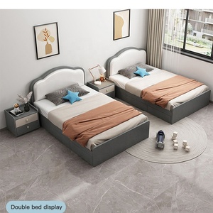 Baby Kids Crib Modern Simple Wood White Single <b>Beds</b> Models With Drawer Classic Design Wooden <b>Bed</b> <b>House</b> for Two Room Set JC-C030 - Product Image 5
