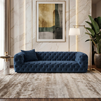 Ensembles de canapés de luxe italiens, canapé d'angle modulaire en velours capitonné pour salon, ensembles de canapés de luxe