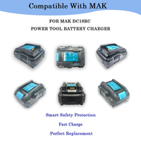 Cargador Rápido de 7.2-18V 3A 54W Máx. DC18RC, Reemplazo para Batería de Motosierra, Sierra Ingletadora y Sierra Eléctrica MAK