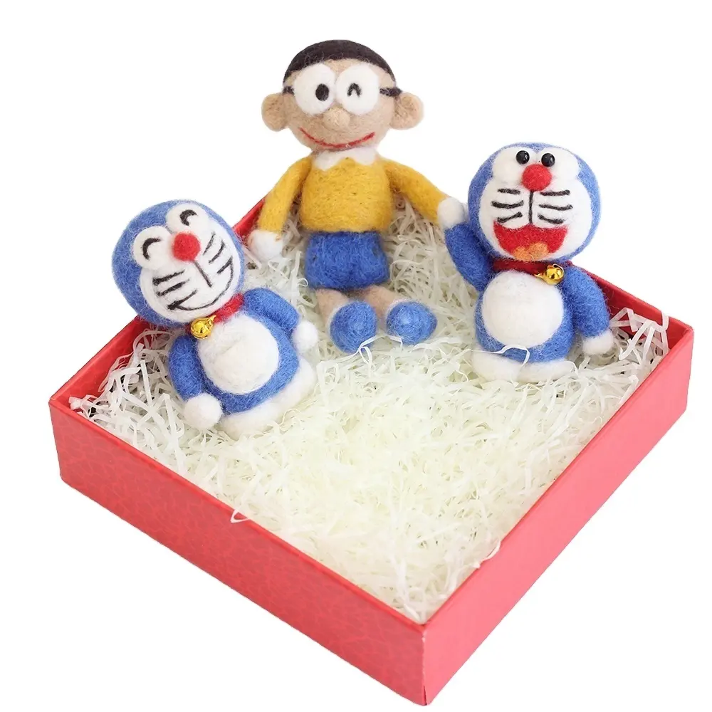 Kim felting người mới bắt đầu Kit Len cảm thấy đồ chơi 3D động vật nỉ mèo Doraemon Nguồn cung cấp Hộp Quà Tặng Kit nhà sản xuất bán buôn
