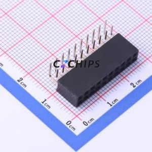 DW254W-22-20-85 Pin Socket Bent Lead Through Hole,P=2.54mm Connector 2x10P 2.54mm 2.54mm Square Hole - Product Image 1