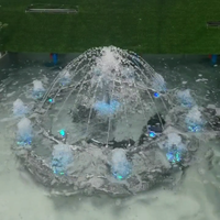 Fontaine de jardin extérieure compacte étanche IP68 avec musique et danse, lumière subaquatique RVB 3000K 24V, buse à bulles effet géyser