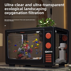 2025 nouveau modèle petit bureau réservoir de poissons carré en plastique poisson rouge <span class=keywords><strong>Aquarium</strong></span> intégré Filtration système d'oxygénation éco-paysage - Product Image 4