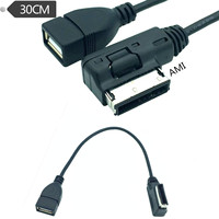 Câble auxiliaire pour Audi AMI MDI MMI 4F0051510G USB 2.0 avec gaine en PVC, adaptateur audio MP3 pour Audi et Volkswagen 0,3m