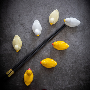 Vajilla de cerámica, soporte para palillos, otra vajilla, <span class=keywords><strong>restaurante</strong></span>, diseño de <span class=keywords><strong>Patito</strong></span> blanco amarillo, soporte para palillos de porcelana - Product Image 2