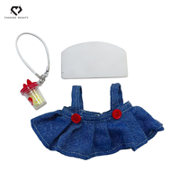 Chasingbeauty Jupe de costume ancien en denim bleu, jouet en peluche décoratif, polyester, taille et logo personnalisés, présentoir pour vêtements de poupée