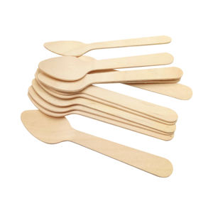 2025 sıcak satış ahşap kaşık seti kalite rekabetçi düşük fiyat çatal özel Logo 160mm boyutu bıçak günlük kullanım dondurma meyve - Product Image 1