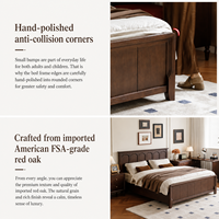 Modernes Roman-Holiday-Stil FSA Roteiche Neuseeland-Kiefer Massivholz Bogenförmiges Bettgestell Doppelbett Softbett