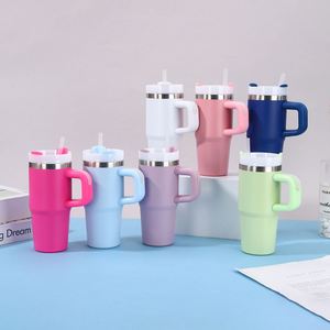 14oz Car Travel Tumbler Handle <b>Mug</b> Double Wall Insulated Stainless Steel Lid Straw Non-Slip Included - Product Image 5