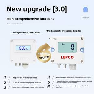 新しいLEFOO LFM52差圧センサー風および空気圧クリーンパイプライン使用IP65定格ABS材料デジタルディスプレイ - Product Image 3