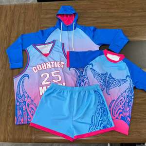 Maillot de basket-ball personnalisé PURE Profession, design maori, col en V, sublimation, ensembles de maillots de basket-ball indigènes pour hommes - Product Image 2