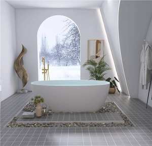 Nuevo diseño Premium 300x300 Serie de colores sólidos Azulejo de porcelana de mármol de formato pequeño Efecto de piedra Azulejo de pared y piso - Product Image 5