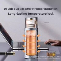 Tasse isotherme en titane pur 2025 avec infuseur à thé, couvercle à ouverture rapide, double paroi, séparateur thé-eau, design antidérapant 6-12