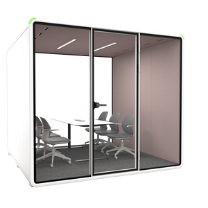 Cabine de transit aéroportuaire insonorisée avec fixation sécurisée et verre intelligent transparent à 50% - Product Image 1