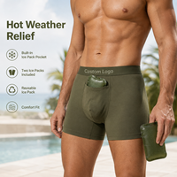 Sous-vêtements respirants et doux avec 2 pochettes de gel amovibles, poche avant pour sauna, récupération post-chirurgie, caleçons OEM