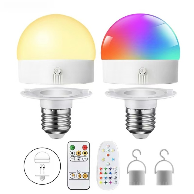 Smart 5W LED RGB Rechargeable Bulb Essential E26/E27 USB Charging Port Remote Control Environmentally Friendly LED Lamps DC