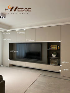 モダンラグジュアリーブラック<span class=keywords><strong>TV</strong></span>キャビネット現代ミニマリストデザイン折りたたみ式<span class=keywords><strong>TV</strong></span>スタンド/コンソール農家または家 - Product Image 4