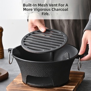 Japanese Style Tabletop <b>Cast</b> Iron Charcoal Grill Portable Mini Hibachi BBQ Grill Stove for Home Garden Outdoor - Product Image 2