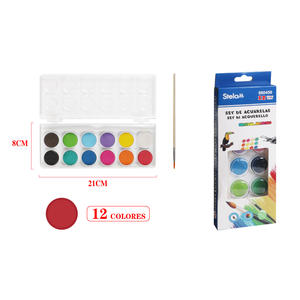 Set di pittura ad acquerello a 12 colori con pennello per progetti artistici per il disegno su carta su tela di vetro - Product Image 1