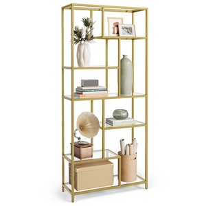 <span class=keywords><strong>VASAGLE</strong></span> Grande <span class=keywords><strong>Étagère</strong></span> Bibliothèque <span class=keywords><strong>de</strong></span> <span class=keywords><strong>Rangement</strong></span> à 6 Niveaux pour Bureau à Domicile, <span class=keywords><strong>Étagère</strong></span> <span class=keywords><strong>de</strong></span> <span class=keywords><strong>Rangement</strong></span> en Verre Couleur Or, Support à Plantes, Présentoir - Product Image 1