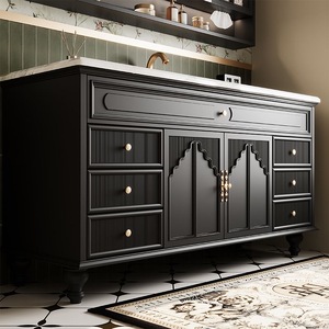 Modern new ceramic integrated basin intelligent mirror cabinet durable floor standing stainless steel bathroom cabinet - Product Image 5