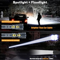 Linterna LED de Alta Potencia de 50 W P160, Súper Brillante, Batería de Litio Recargable 26650, Linterna Impermeable con Zoom para Acampar