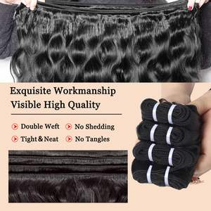 15A Echthaar-Bundles Body Wave Extensions 100% Unverarbeitetes Vietnamesisches Jungfrauenhaar Natürliches Schwarz Maschinell Doppelt Gewebt Haarverlängerungen - Product Image 5