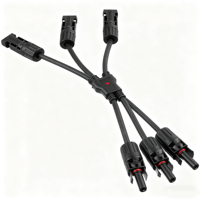 Kit de Conectores de Energía para Paneles Solares, Cable Adaptador en Y para Conexión en Paralelo de Paneles Fotovoltaicos, 2P MCX M/FF+F/MM, Carcasa de Nailon, Contacto de Cobre Duradero