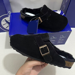 Zapatos <span class=keywords><strong>Birkenstock</strong></span> de Cuero Genuino para Mujer, Suela Gruesa de 6 cm, <span class=keywords><strong>Botas</strong></span> de Nieve de Invierno Forradas de Lana, Zuecos Cálidos con Plataforma para Aumentar la Estatura - Product Image 3