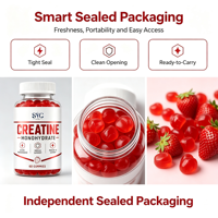 Gummies de Créatine Monohydrate pour Adultes – Soutien à la Croissance Musculaire et aux Performances – 60 Unités, Saveur Fraise, 1250mg – Prix Usine, Marque Privée