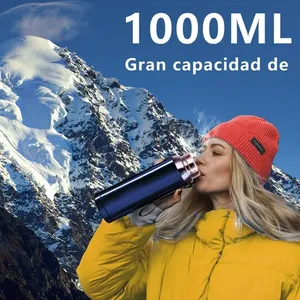 Termo Botella de Agua Fria/Caliente 1000ml Acero inossidabile 316 colore Vacio - Product Image 6