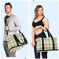 Bolsa Deportiva Aloha Hawaiian Palaka, Diseño Personalizado, Nailon Impermeable, Cierre de Cremallera, Plegable, Portátil, Ligera, Gran Capacidad, a la Moda