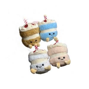 พวงกุญแจตุ๊กตาขนนุ่มรูปอาหาร เช่น เบอร์เกอร์ เฟรนช์ฟรายส์ ครัวซองต์ พร้อมวัสดุผ้าฝ้ายนุ่มพิเศษ - Product Image 5