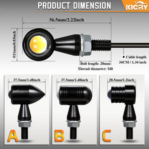 Chopper <span class=keywords><strong>CafeRacer</strong></span> Bobber motocicleta LED agua señal indicador lámpara reacondicionamiento Accesorios - Product Image 6
