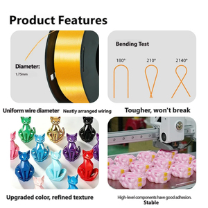 PLA Silk High Toughness Dual and Triple Color 3D Printer Filament FDM 1.75mm with Spool for Bambu <b>Lab</b> and Creality - Product Image 4