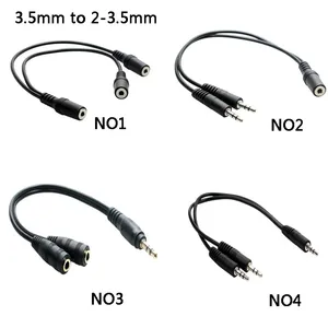 3.5mm 1 To 2 Audio Aux Y Splitter Cable Adapter Male to Dual Female Golden Connector 3.5 Jack for Earphones Headphones Accessory