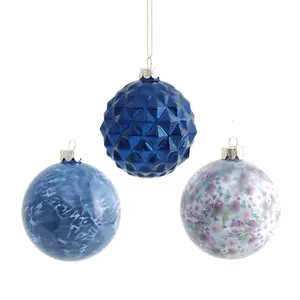 Personalizzato appeso palla colorata personalizzato vetro soffiato palle di natale ornamenti casa interni decorativi palline artigianato