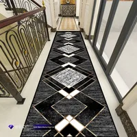 Commercial géométrique luxe lumière Polyester tapis paillasson fait à la Machine entrée couloir couloir chevet tapis de sol Home Runner