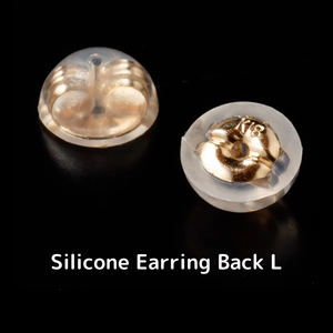 Composant métallique rond en silicone pour le confort amélioré, boucle d'oreille en forme de fleur pour bijoux, dos plat souple - Product Image 6